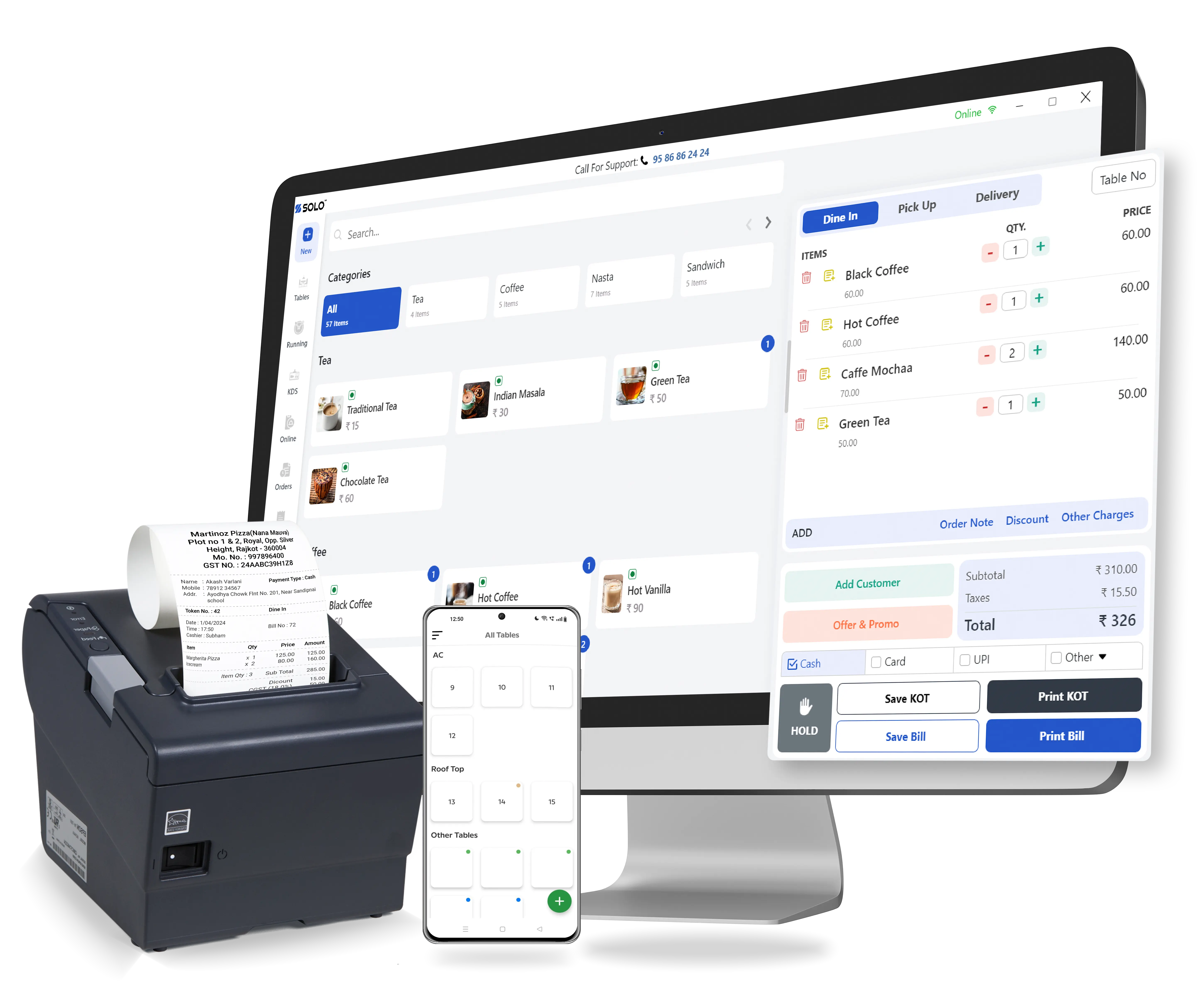 Restaurant billing and payment management software dashboard
